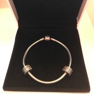 Pandora charm bracelet with clips